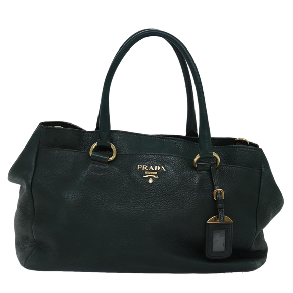 PRADA Tote Bag Leather 2way Khaki Auth bs15124 - Picture 2 of 16